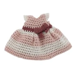 Sebra Crochet Doll's Dress - Blossom Pink