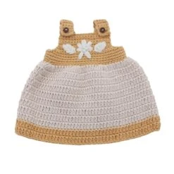 Sebra Crochet Doll's Dress - Golden Yellow