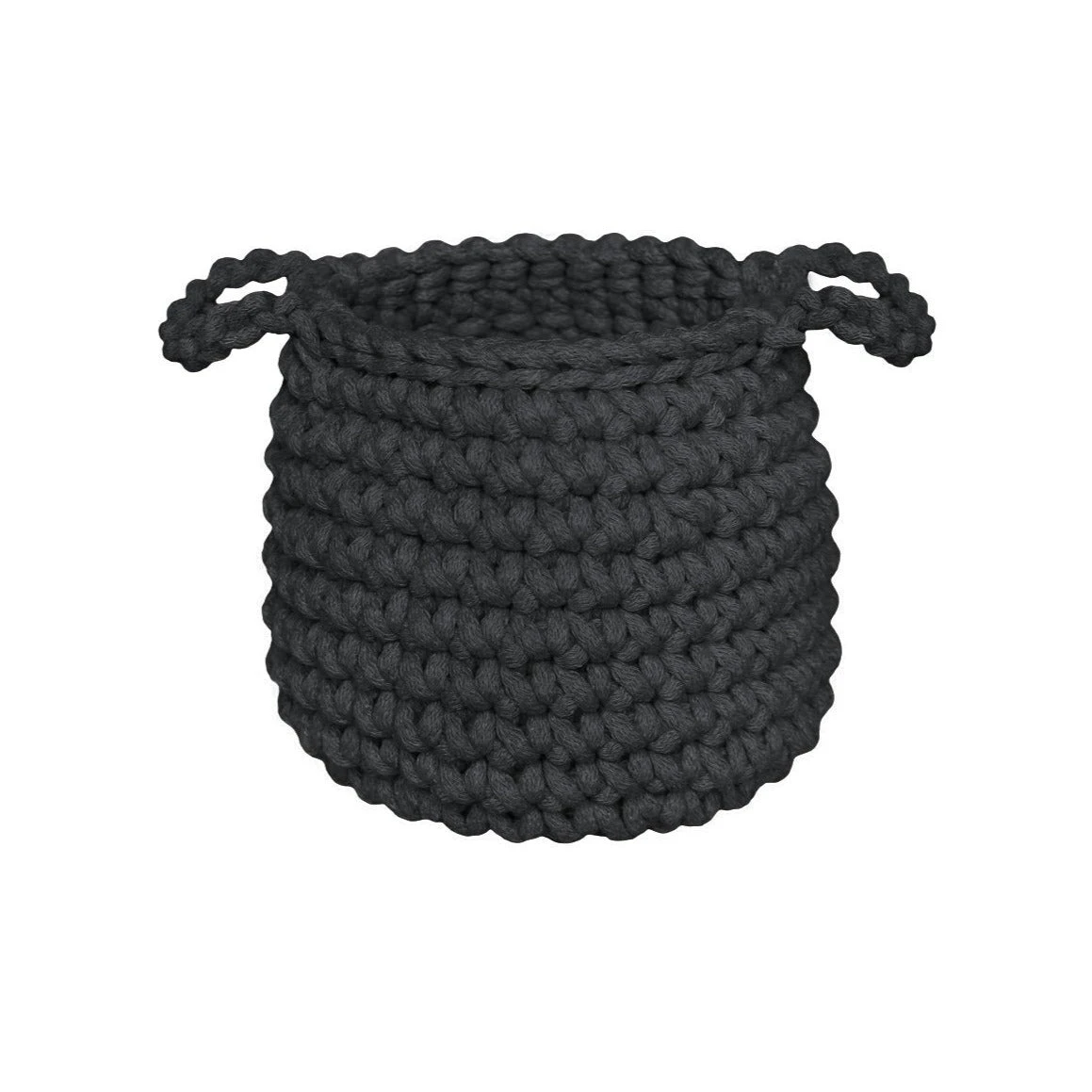 Zuri House Crochet Basket (Small) - Charcoal 1 Zuri House Crochet Basket (Small) - Charcoal