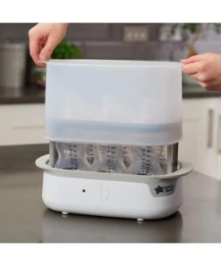 Tommee Tippee Advanced Steam Electric Steriliser - White -Baby Product Store tommee tippee bottle feeding tommee tippee advanced steam electric steriliser white 34570291937445