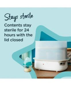 Tommee Tippee Advanced Steam Electric Steriliser - White -Baby Product Store tommee tippee bottle feeding tommee tippee advanced steam electric steriliser white 34570291970213