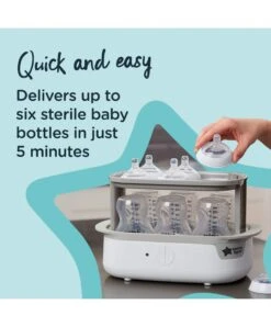 Tommee Tippee Advanced Steam Electric Steriliser - White -Baby Product Store tommee tippee bottle feeding tommee tippee advanced steam electric steriliser white 34570292068517