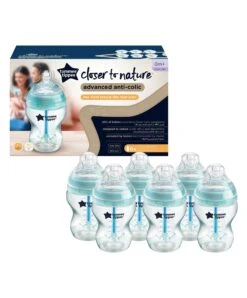 Tommee Tippee Closer To Nature Anti-Colic Baby Bottles (Pack Of 6) - 260ml -Baby Product Store tommee tippee bottle feeding tommee tippee anti colic 260ml baby bottles pack of 6 34297580978341