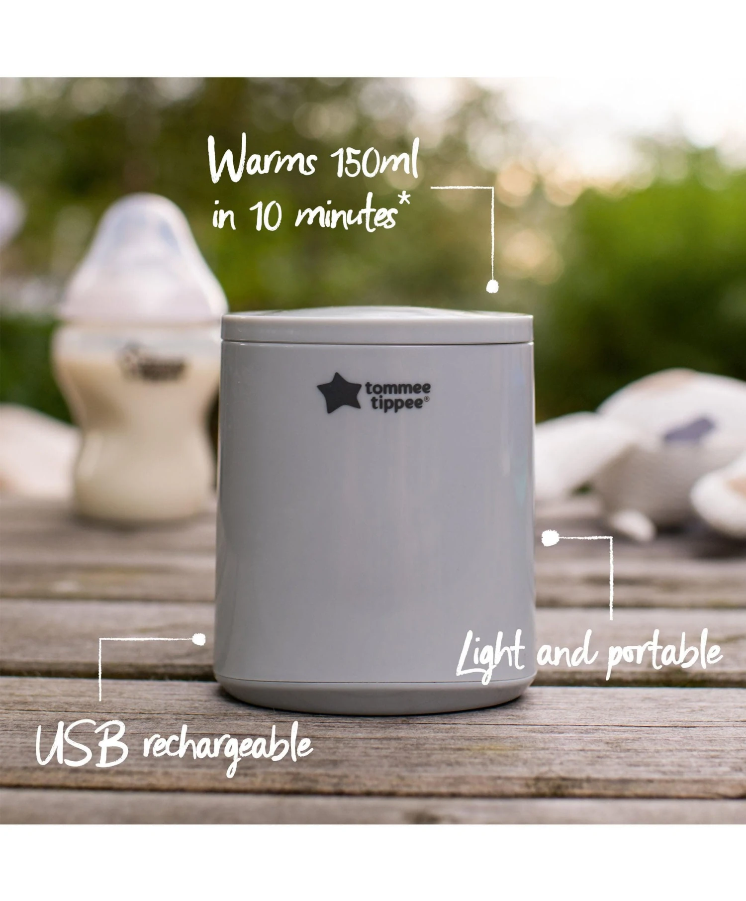 Tommee Tippee LetsGo Bottle Warmer - White 4 Tommee Tippee LetsGo Bottle Warmer - White - Image 4