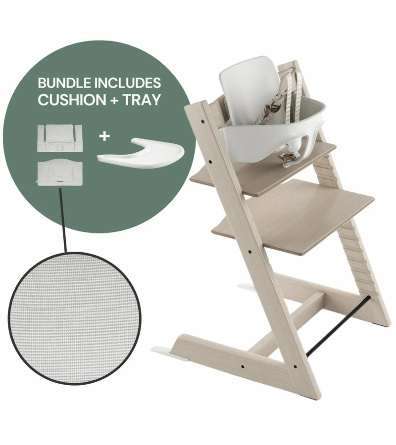 Stokke Tripp Trapp Complete High Chair - Whitewash / Nordic Grey 1 Stokke Tripp Trapp Complete High Chair - Whitewash / Nordic Grey