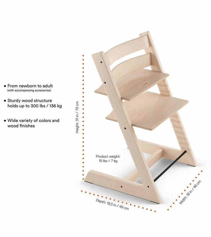 Stokke Tripp Trapp Complete High Chair - Whitewash / Nordic Grey 4 Stokke Tripp Trapp Complete High Chair - Whitewash / Nordic Grey - Image 4