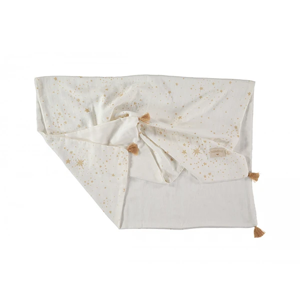 Nobodinoz Treasure Summer Blanket - Gold Stella 1 Nobodinoz Treasure Summer Blanket - Gold Stella
